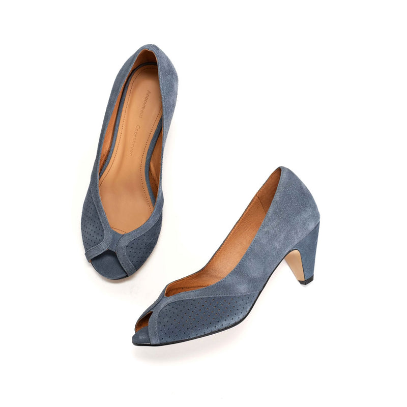 ANONYMOUS COPENHAGEN Tiffany stiletto sko - Denim blue