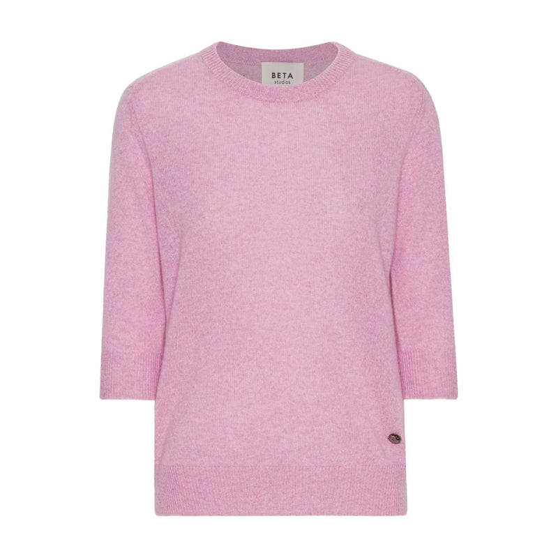 BETA STUDIOS Lady Sleeve cashmere strik - Blossom Pink