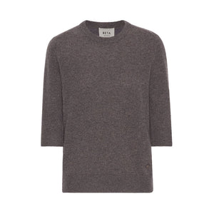 BETA STUDIOS Anna Lady Sleeve cashmere strik bluse - Mole brun
