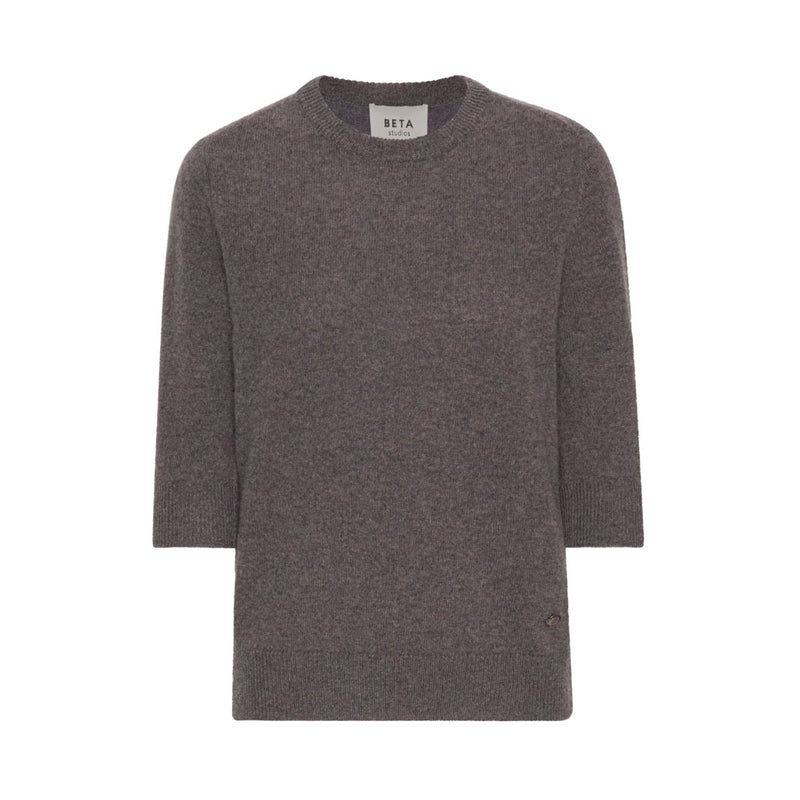 BETA STUDIOS Anna Lady Sleeve cashmere strik bluse - Mole brun