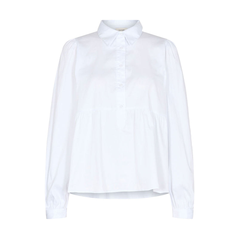 LEVETE ROOM Isla Solid Skjorte 64 - hvid