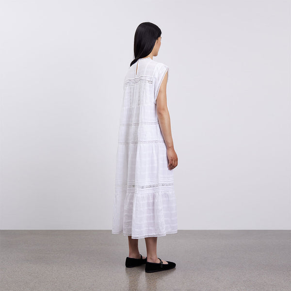 SKALL STUDIO Anjali kjole med blonder - hvid