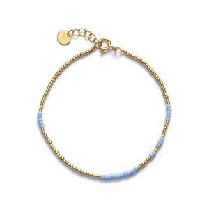 ANNI LU Asym armbånd - light blue glasperler