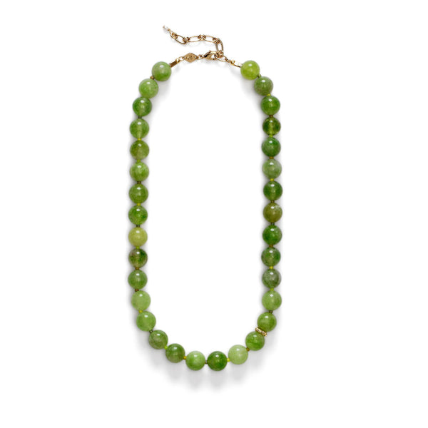 ANNI LU Green Bowl halskæde - grønne perler