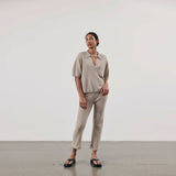BETA STUDIOS Fie cashmere Polo Tee bluse - sand melange