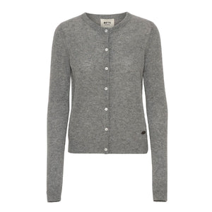 BETA STUDIOS Alice Classic cashmere cardigan - grå melange