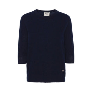 BETA STUDIOS Anna Lady Sleeve cashmere strik - Navy blå