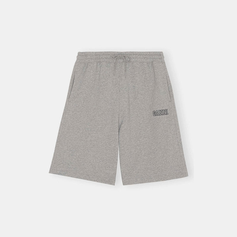 GANNI T3236 Drawstring shorts print - grå