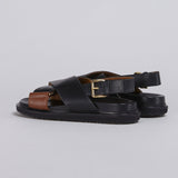 MARNI Fussbet sandaler FBMS005201 - ZI950 Sort/brun