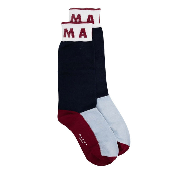 MARNI Logo Color block Cotton Socks SKMC0120Q0 - Iris