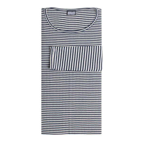 NØRGAARD PÅ STRØGET smalstribet #101 bluse - Fine Stripe marine blå/ecru