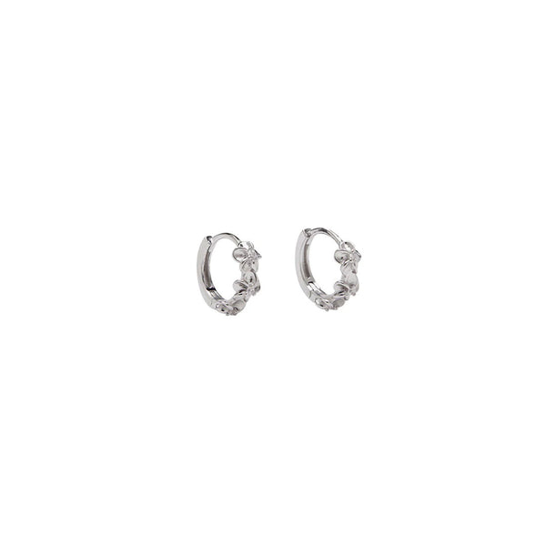 PICO Aster Crystal Hoops øreringe - sølv med klare sten