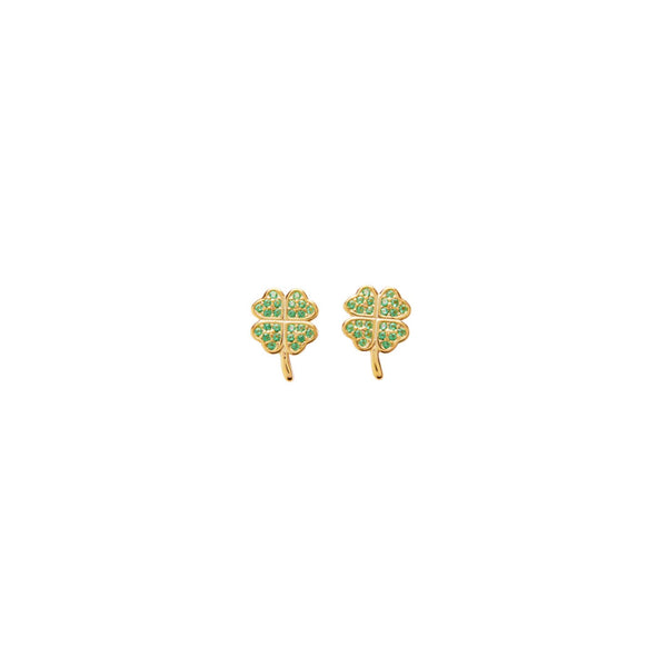 PICO Clover crystal stud øreringe - grøn