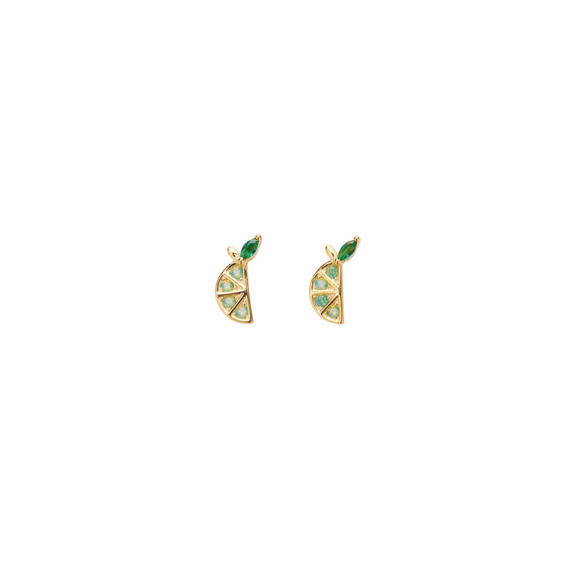 PICO Lime Crystal stud øreringe - grøn