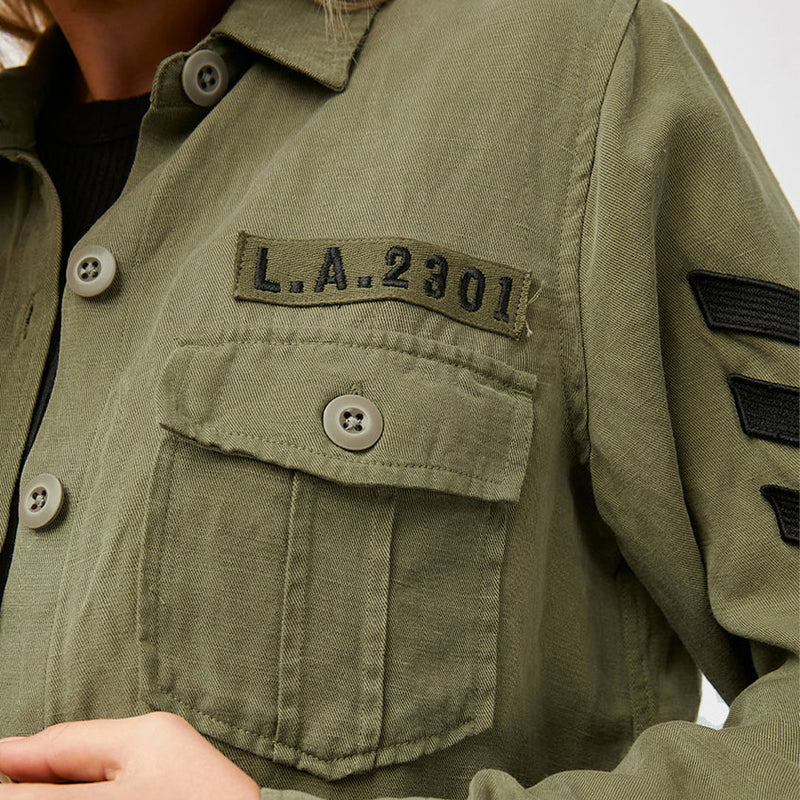 RAILS Loren skjorte jakke - Olive black Military grøn